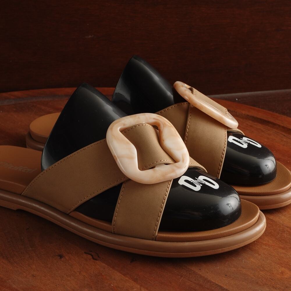 OluKai Sandals WMS SZ 6 Brown La'i Slide Slip On Shoes Coastal Comfort Vacation - Picture 5 of 12